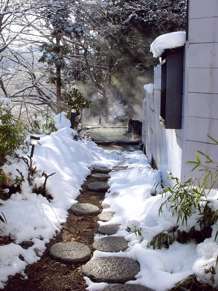 露天風呂までの道。